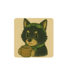 風呂敷巻いた黒柴犬♡（個別スタンプ：22）