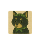 風呂敷巻いた黒柴犬♡（個別スタンプ：24）