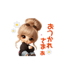 動くギャルスタンプ❤︎お団子ヘア（個別スタンプ：3）