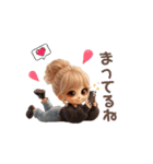 動くギャルスタンプ❤︎お団子ヘア（個別スタンプ：6）