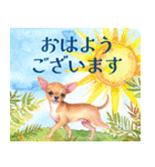 水彩感じるスタンプ チワワ（個別スタンプ：2）