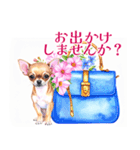 水彩感じるスタンプ チワワ（個別スタンプ：20）