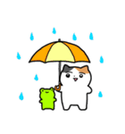 梅雨のにぎやかなミケネコ（個別スタンプ：9）