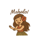 可愛くて暖かいイラストの大人フラガール♡（個別スタンプ：4）
