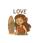 可愛くて暖かいイラストの大人フラガール♡（個別スタンプ：6）