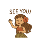 可愛くて暖かいイラストの大人フラガール♡（個別スタンプ：8）