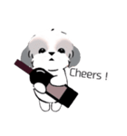 シーズーのスタンプ Shih Tzu ＆ wine s（個別スタンプ：18）