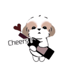 シーズーのスタンプ Shih Tzu ＆ wine s（個別スタンプ：20）
