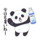 【夏2】もふもふパンダンミニ（個別スタンプ：3）