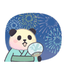 【夏2】もふもふパンダンミニ（個別スタンプ：36）