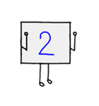 闇数字キャラ(あお、ピンク)（個別スタンプ：2）
