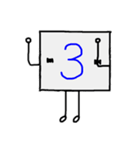 闇数字キャラ(あお、ピンク)（個別スタンプ：3）