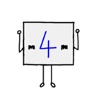 闇数字キャラ(あお、ピンク)（個別スタンプ：4）