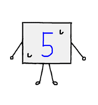 闇数字キャラ(あお、ピンク)（個別スタンプ：5）