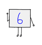闇数字キャラ(あお、ピンク)（個別スタンプ：6）