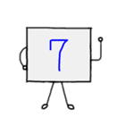 闇数字キャラ(あお、ピンク)（個別スタンプ：7）