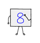 闇数字キャラ(あお、ピンク)（個別スタンプ：8）