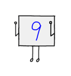 闇数字キャラ(あお、ピンク)（個別スタンプ：9）