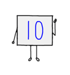 闇数字キャラ(あお、ピンク)（個別スタンプ：10）