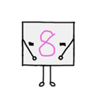 闇数字キャラ(あお、ピンク)（個別スタンプ：18）