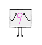 闇数字キャラ(あお、ピンク)（個別スタンプ：19）