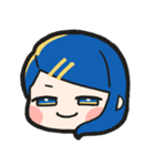 青い髪の毛の女の子【文字無し】（個別スタンプ：5）
