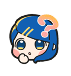 青い髪の毛の女の子【文字無し】（個別スタンプ：6）