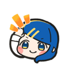 青い髪の毛の女の子【文字無し】（個別スタンプ：7）