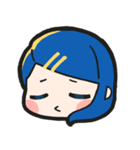 青い髪の毛の女の子【文字無し】（個別スタンプ：14）