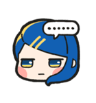 青い髪の毛の女の子【文字無し】（個別スタンプ：16）
