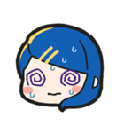 青い髪の毛の女の子【文字無し】（個別スタンプ：17）