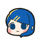 青い髪の毛の女の子【文字無し】（個別スタンプ：19）