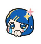 青い髪の毛の女の子【文字無し】（個別スタンプ：21）