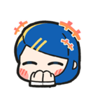 青い髪の毛の女の子【文字無し】（個別スタンプ：24）