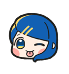 青い髪の毛の女の子【文字無し】（個別スタンプ：25）