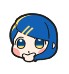 青い髪の毛の女の子【文字無し】（個別スタンプ：28）