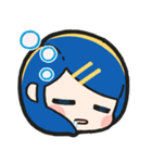 青い髪の毛の女の子【文字無し】（個別スタンプ：30）