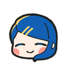 青い髪の毛の女の子【文字無し】（個別スタンプ：31）