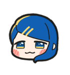 青い髪の毛の女の子【文字無し】（個別スタンプ：32）