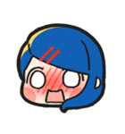 青い髪の毛の女の子【文字無し】（個別スタンプ：33）