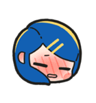 青い髪の毛の女の子【文字無し】（個別スタンプ：34）