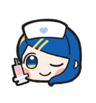 青い髪の毛の女の子【文字無し】（個別スタンプ：38）