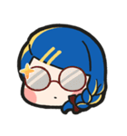 青い髪の毛の女の子【文字無し】（個別スタンプ：39）
