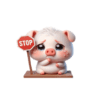 ピンクのブタの全力でサボる日常（個別スタンプ：3）