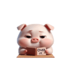 ピンクのブタの全力でサボる日常（個別スタンプ：7）
