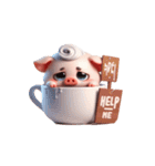 ピンクのブタの全力でサボる日常（個別スタンプ：15）