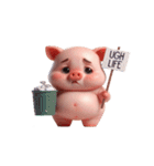 ピンクのブタの全力でサボる日常（個別スタンプ：29）