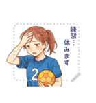 ハンドボール 女子 部活 スポーツ (文字)（個別スタンプ：4）