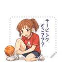 ハンドボール 女子 部活 スポーツ (文字)（個別スタンプ：12）