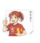 ハンドボール 女子 部活 スポーツ (文字)（個別スタンプ：21）